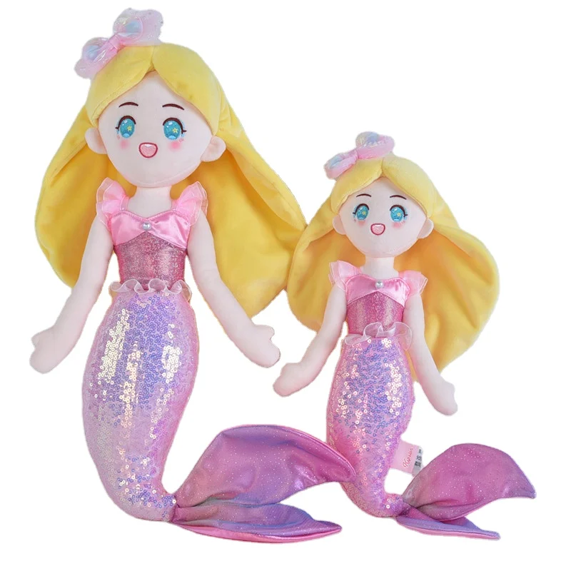 Hot Sale Unisex Soft Mermaid Plush Pillow Lovely Fish Tail Toy Doll for Kids PP Cotton Filling Wholesale Features