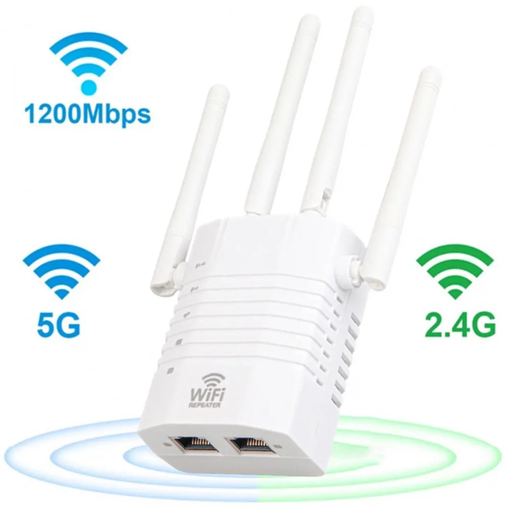 1200Mbps Long Range Wireless WiFi Repeater WiFi Extender 5G  Dual Wi Fi Router Signa Network Booster Amplifier Repiter