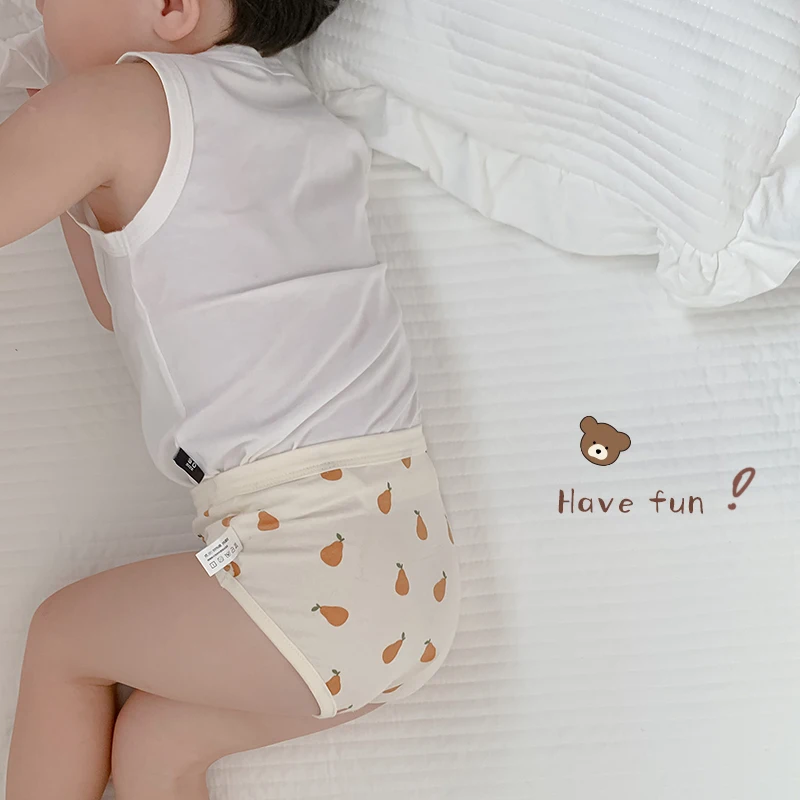 Wholesale Korean Boys Cotton Boxer Shorts and Briefs Kids Cute Bear Cartoon Underwear