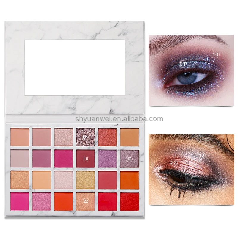 e305 long lasting waterproof 24 shades shimmer pigmented eye shadow palette private label sultry glitter eyeshadow palette