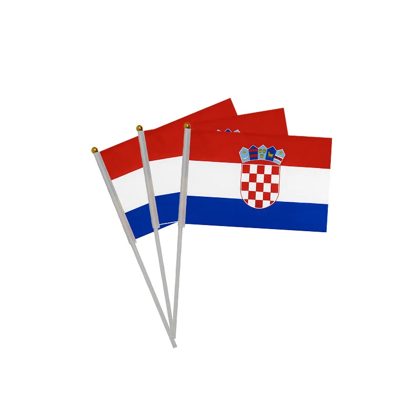 Hn 2024 European Championship Hand Flag Waving Flag 100% Polyester Flags European Countries for Football Game