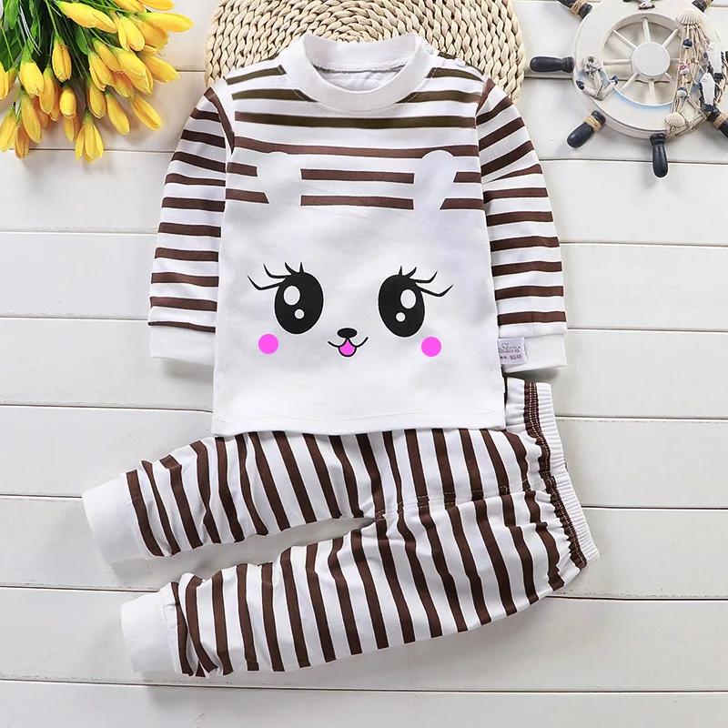
2020 new autumn spring&winter100%cotton long sleeves Cartoon print baby clothes sets Unisex Kids Clothing Sets boys 