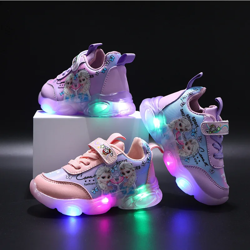 2021 Kids Breathable Shoes Trendy Princess Print Sports Walking Style Baby Casual Shoes