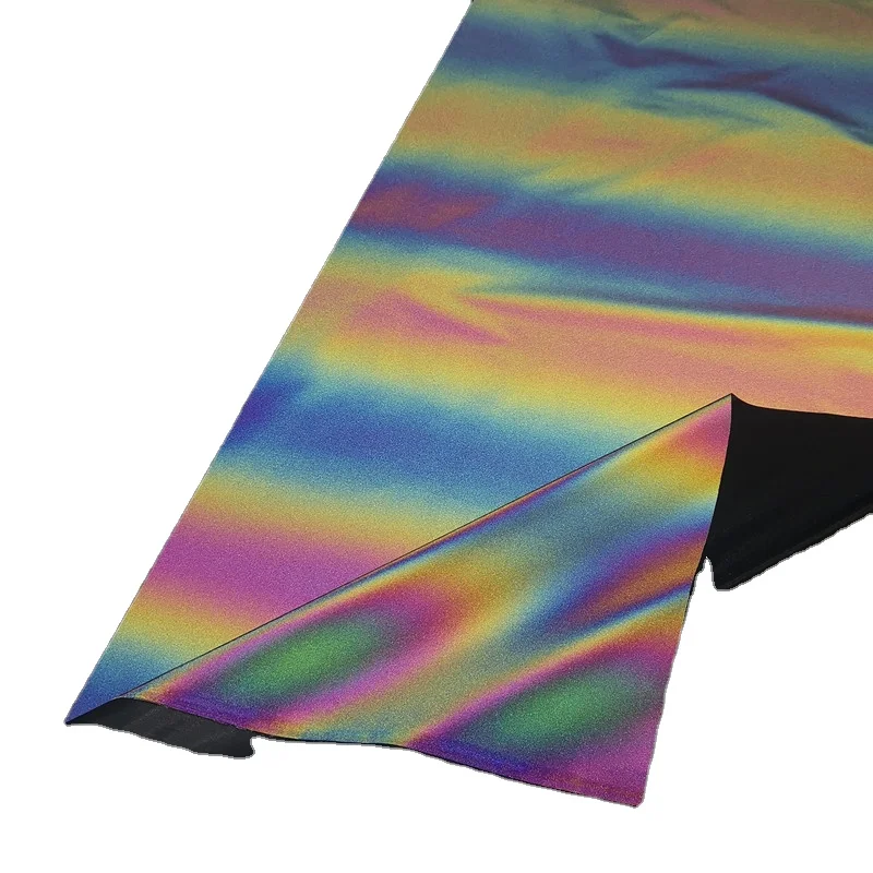 Rainbow 100% Polyester Reflective Fabric for Fashion Garments
