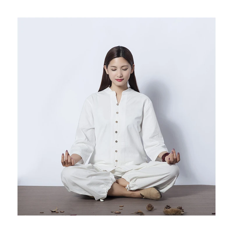 
Chinese cotton and linen clothing yoga tai chi meditation clothing 