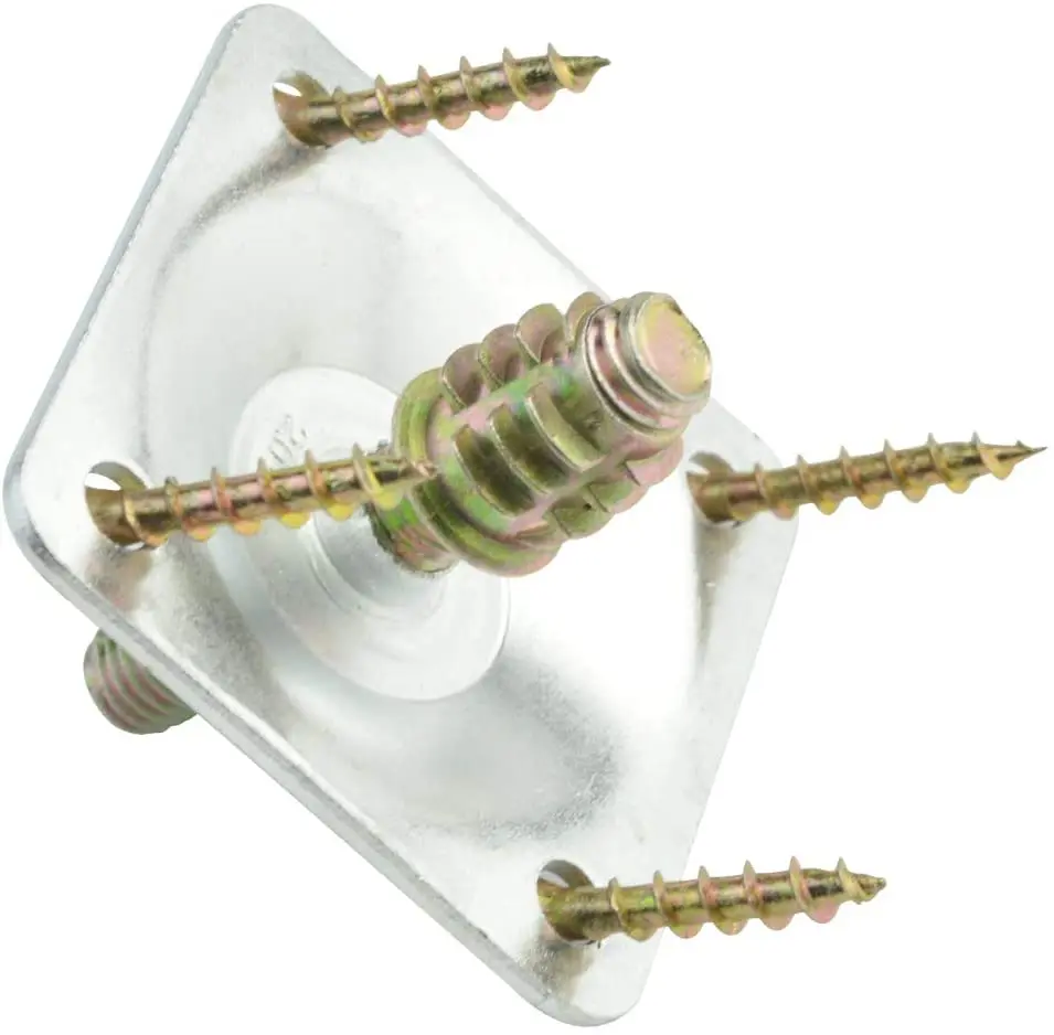 Zinc plated 4 holes sofa t-plate square sofas flat hinge plate bracket coffee tables legs chairs connector