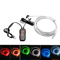 3/5m USB Remote Car Decorative Ambient Lamp 64 Color Interior Dashboard Lights Optical Fiber Neon Atmosphere Light Strip