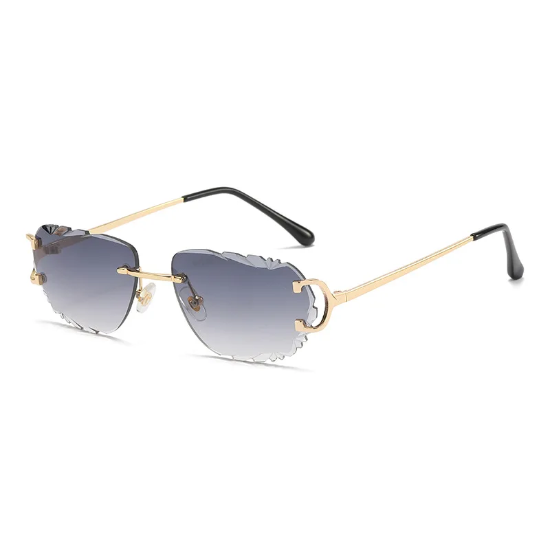 1925 pattern cut rimless sunglasses 2023 new color glasses Luxury Gradient Sun glasses Cut Trimmed Lens Metal sunglasses