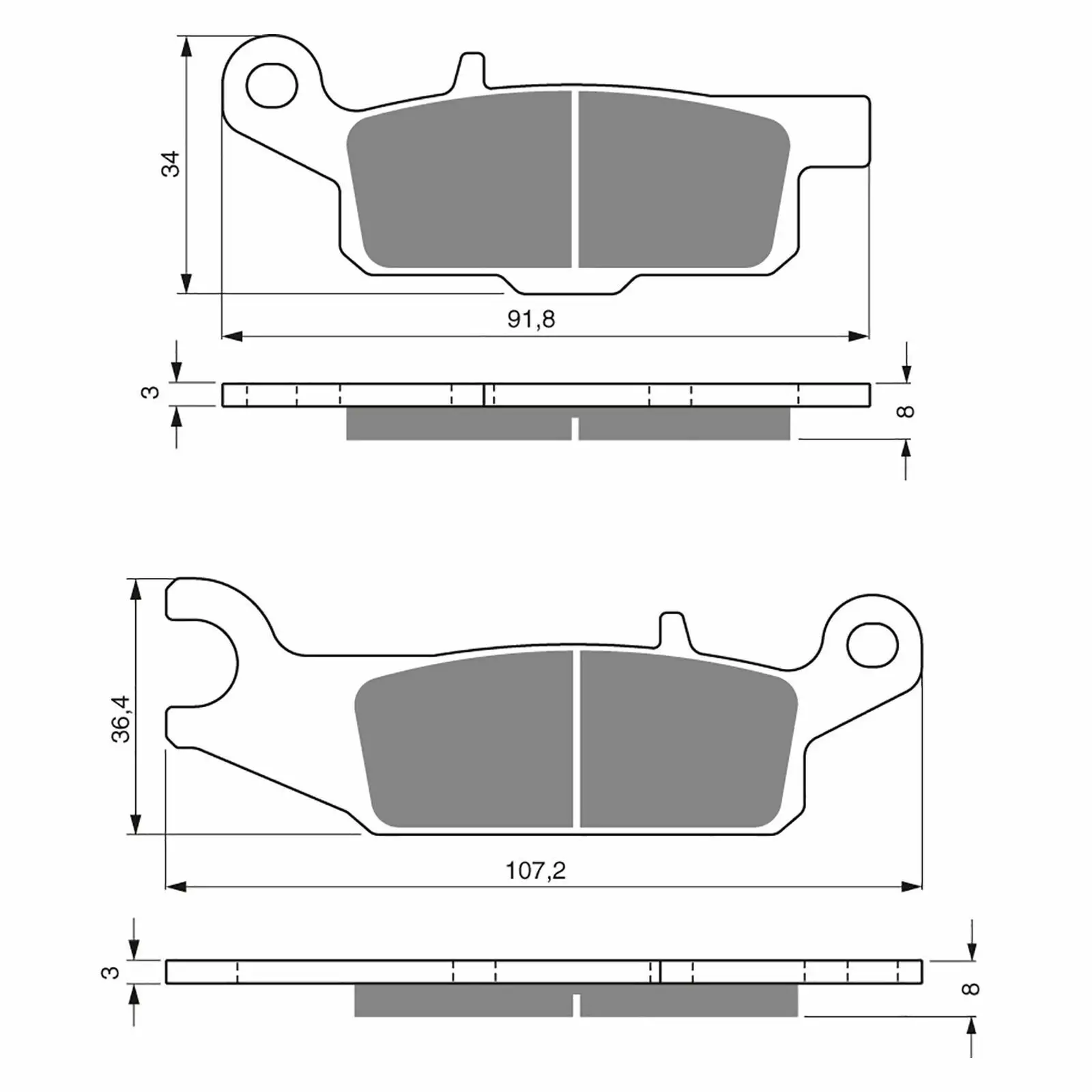 ATV UTV QUAD PARTS Front FA443 FA444 sintered Brake Pads OEM 3B4W004500 Raptor 250 YFM 250 R for YAMAHA 2008 2009 2010 2011 2012