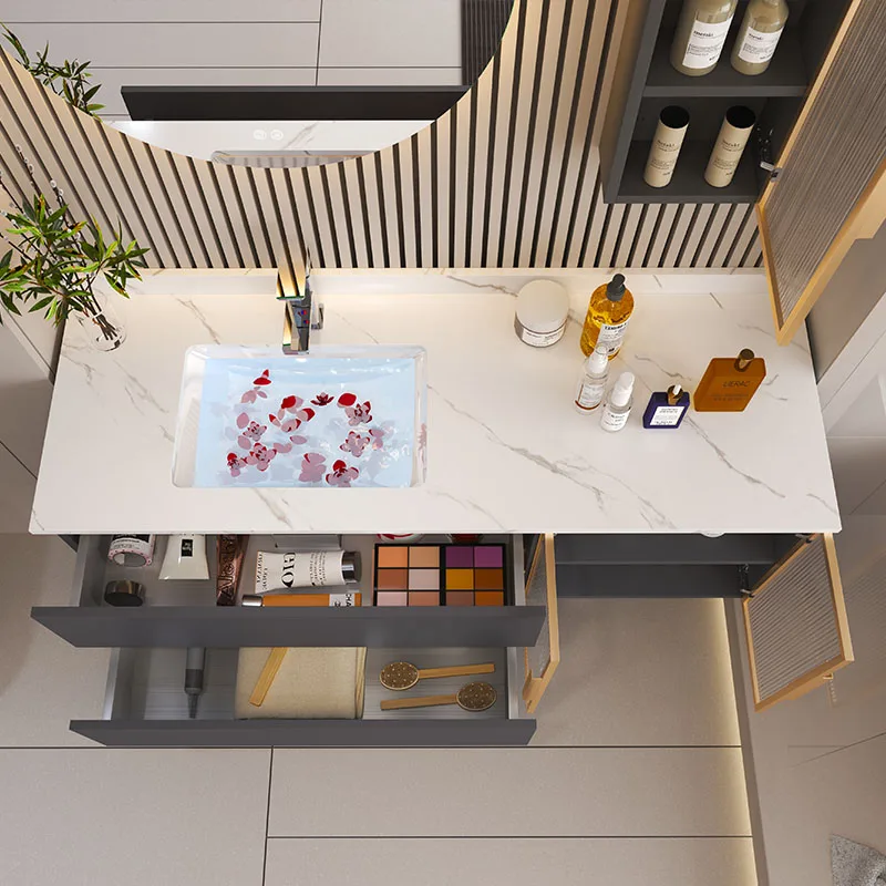 Modern Bathroom Vanity Cabinet Single Sink Mirror Bathroom Cabinet Vanity Quartz Vanities For Hotel Bathrooms