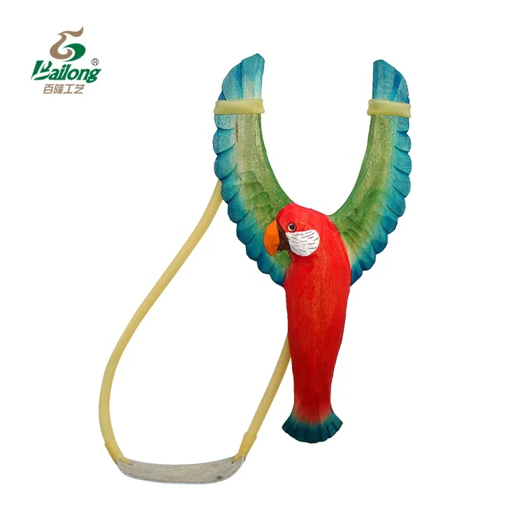 New design bird shape kids toy wooden slingshot