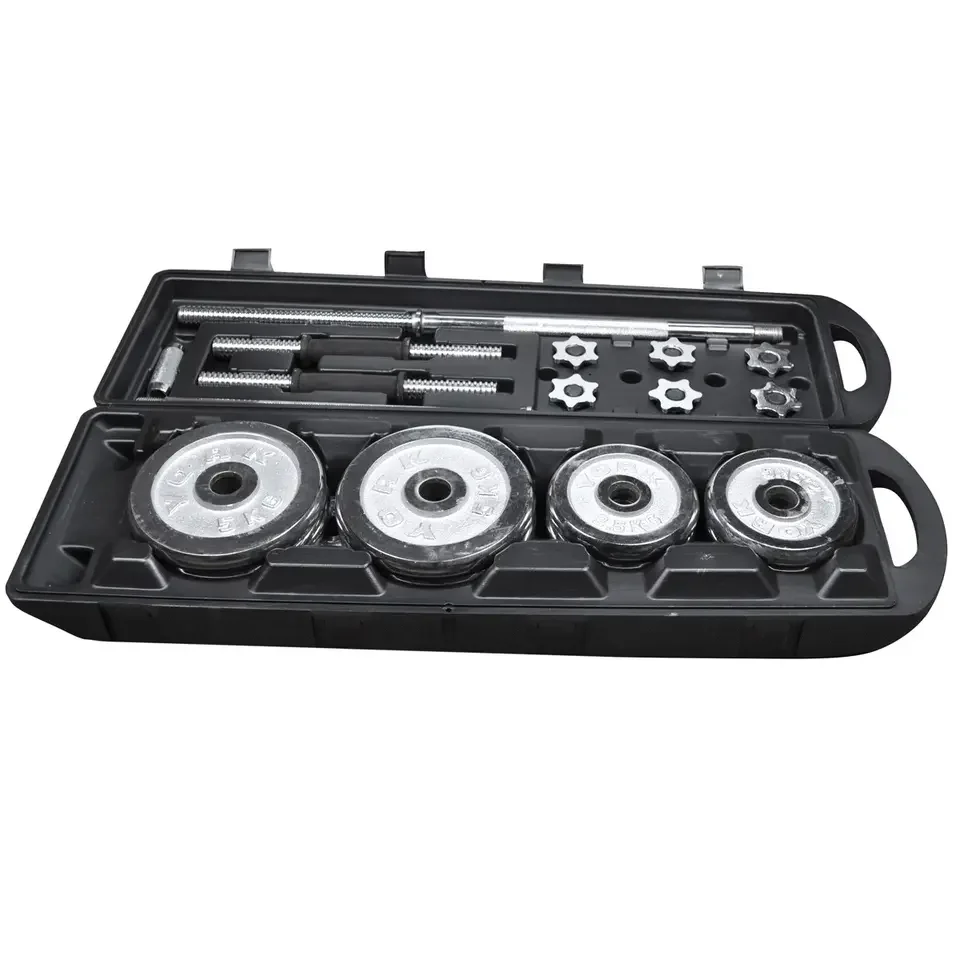 Gym Home Weightlifting Dumbbel With Cases Baking Varnish Black Painted Cast Iron 50kg Weights Dumbbells Set