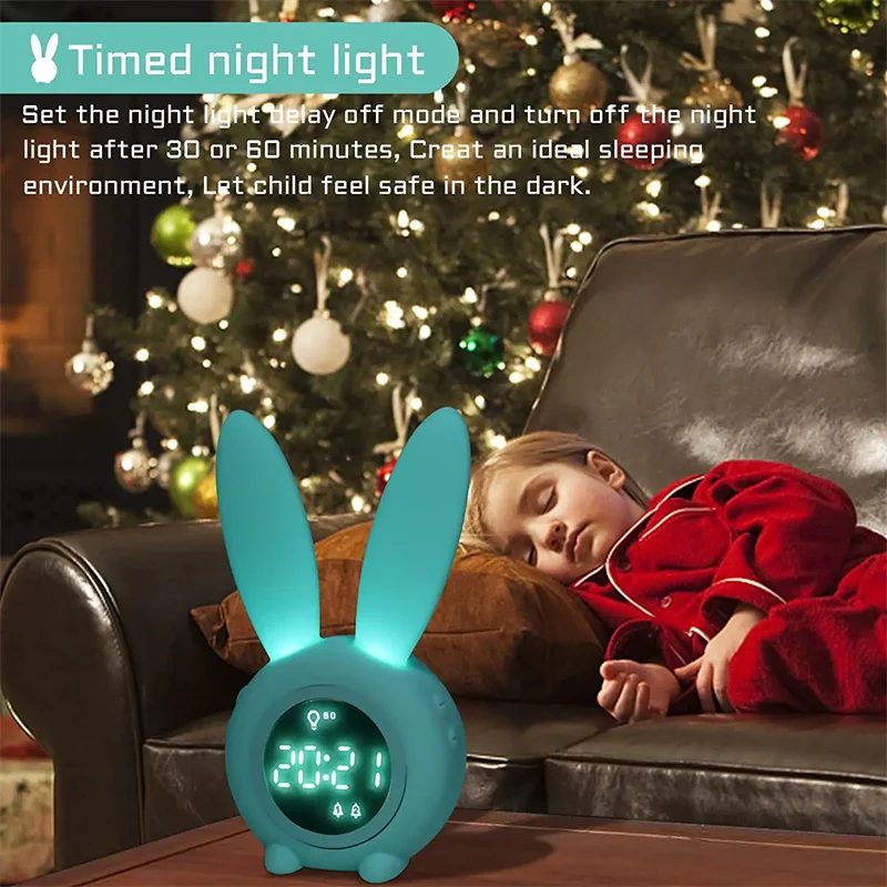 Hot selling cute rabbit    Snooze alarm  clock with   USB Charging
