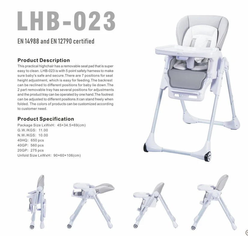 Suitable for Newborn Adjustable Restraints restaurant baby high chair  For Kids Feeding