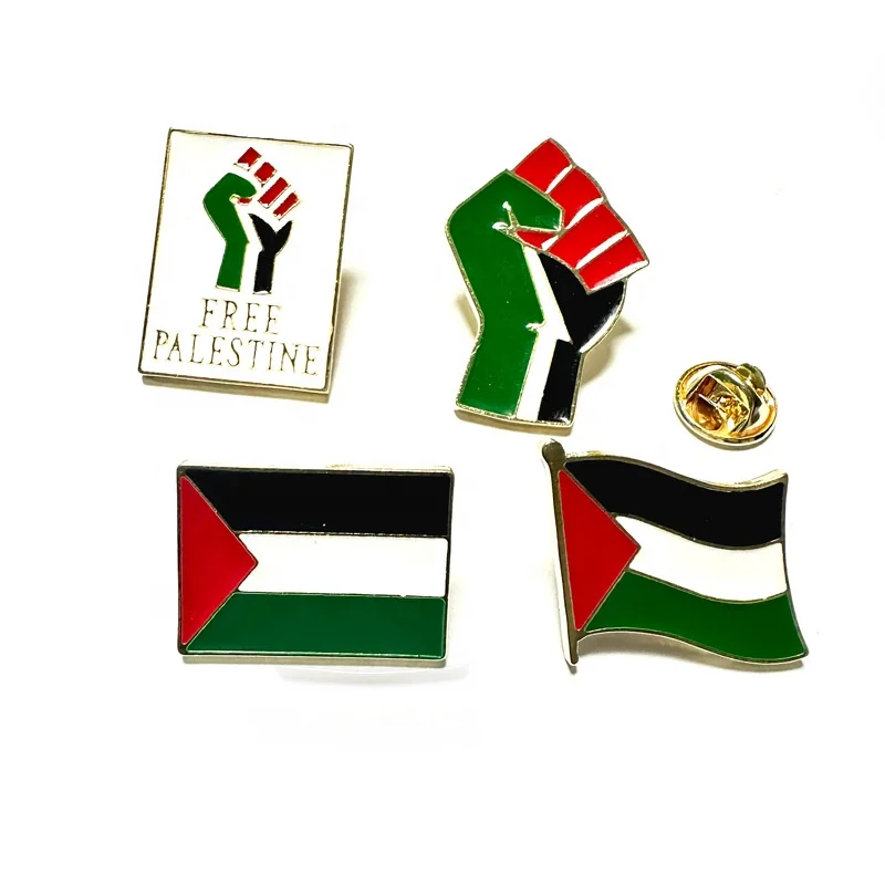 Spot badges Palestinian flag metal pin, metal pin fastening the Freedom Badge can map custom-made badges