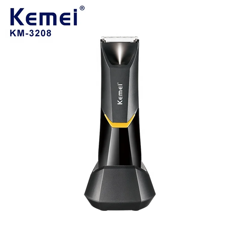 Ceramic Cutter Groin Pubic Private Part Electric Shaver Kemei Km-3208 USB Fast Charging Waterproof Body Hair Trimmer For Men