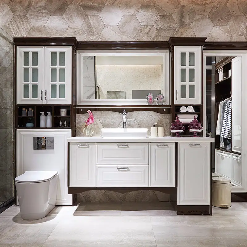 Large Modern White Bathroom Furniture Wood Design Home Application