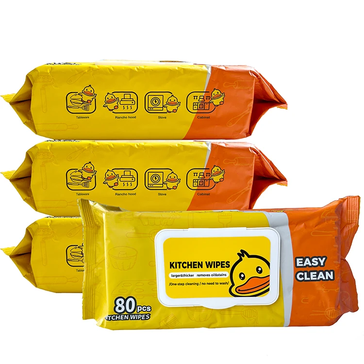 Quick Easy Clean Kitchen Wipes 80pcs Household Cleaning Wet Wipes Disposable Oil Remover Kitchen Wet Wipes