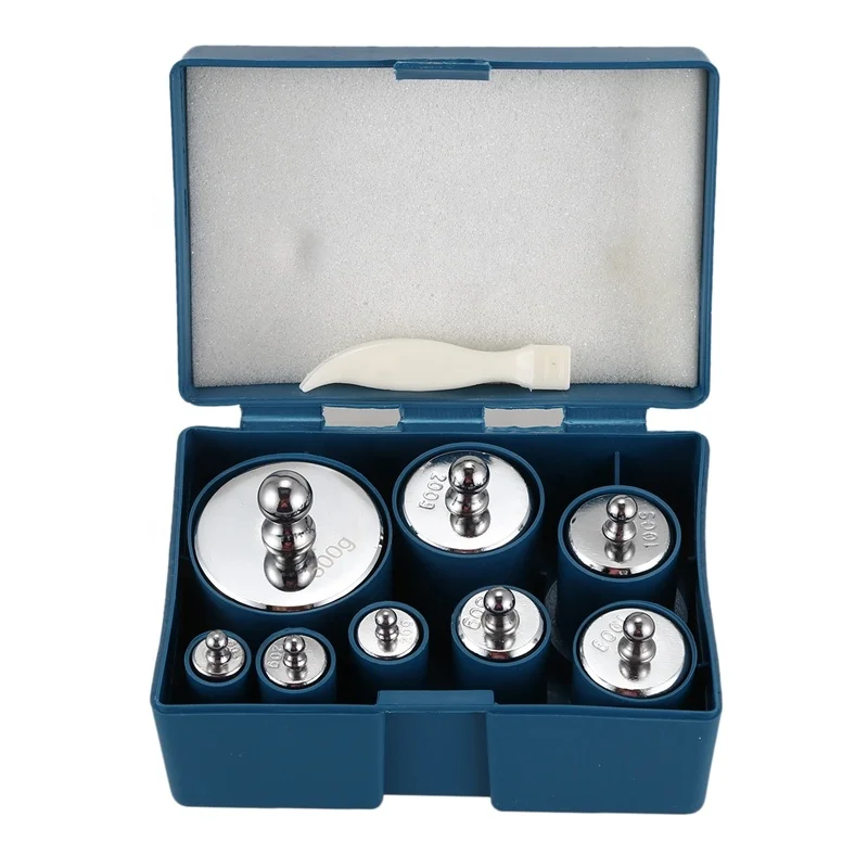 8Pcs 1000G Chrome Weight Set Calibrated Electronic Balance Palm Correction M2 Standard Weight
