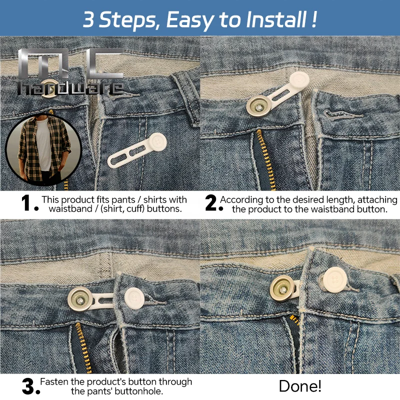 Wholesale Gadgets Rigid Plastic Accessories for Clothes Button Garment Accessories Denim Button Extender Shirt Button Extenders