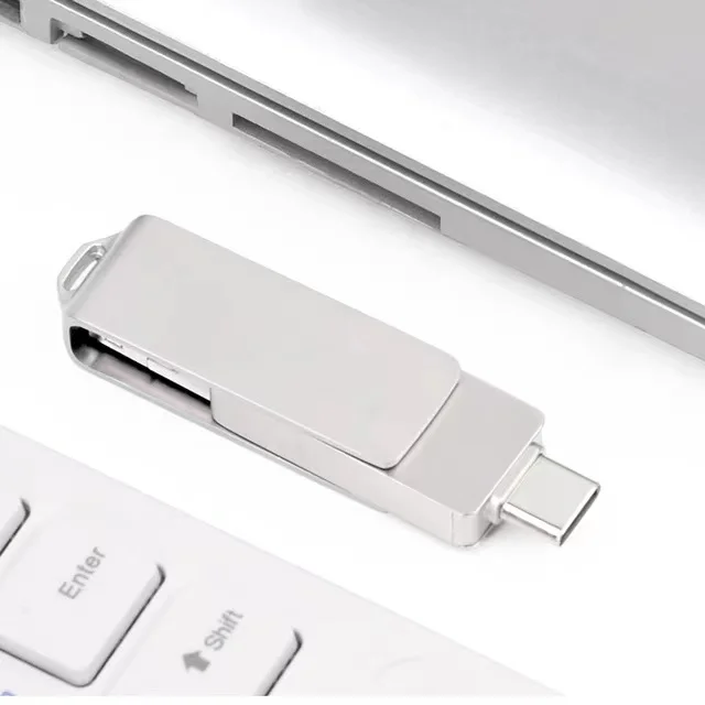 High quality Phone storage gift Brand New Usb C Flash Drive 8gb 16gb 32gb 64gb 128gb Metal Rotating Usb Flash Drive