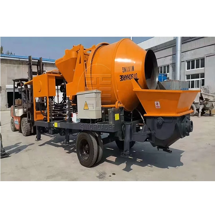 portable diesel forced concrete mixer with pump machine