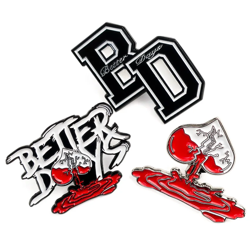 Custom New logo Personality English Alphabet gold alphabet hat pins Creative Accessory Lapel Pin for hats