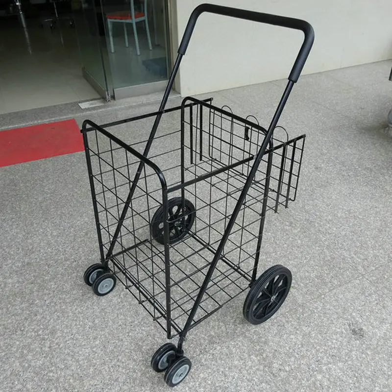 Best Selling Unfoldable Chrome Plating American Style Shopping Cart for Supermarket Carton Steel Custom Logo Accepted Nb-53