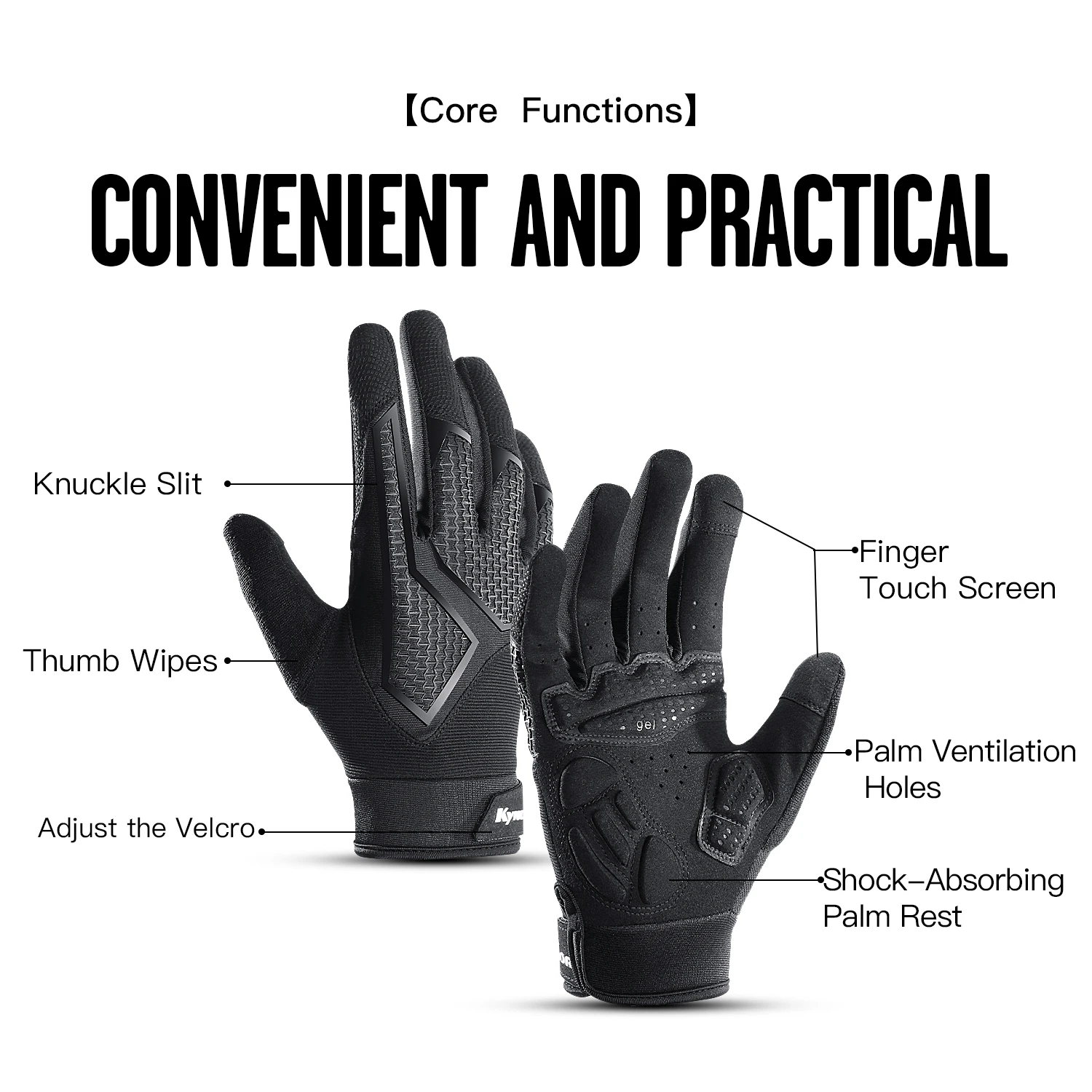 Men Women CYcling Gloves Touchscerrn Full Finger Bike SBR Pad Shock Absorption Non-Slip Motorcycle Racing Mountain BIke Gloves