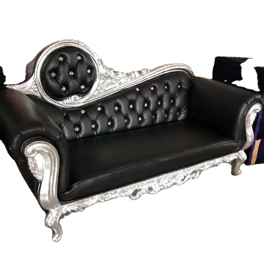 European classical home furniture gold foil wooden carved luxury counch
