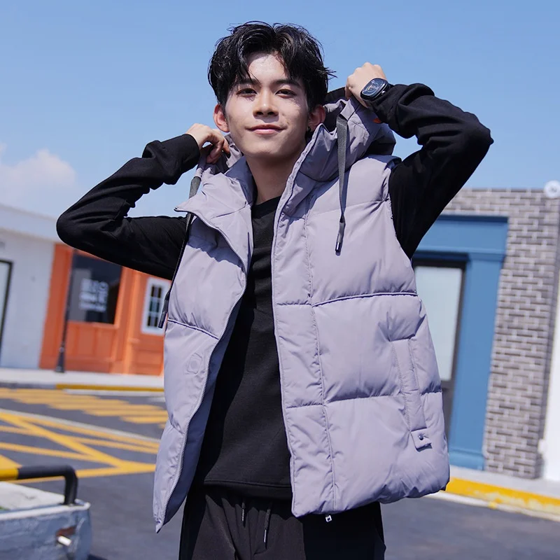 
Men thick puffer vest with padded sleeveless jacket 