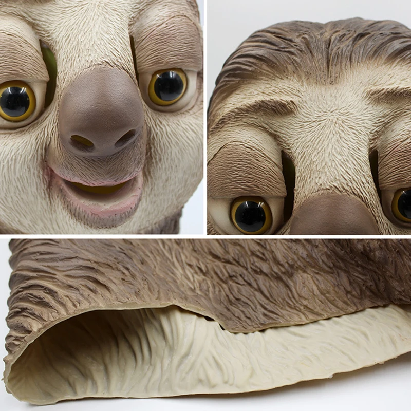 Sloth Latex Mask Sloth Mask Nick Wilde Latex Full Head Animal Mask XMAS Party Cosplay Costume Prop Accessories Toy Gift
