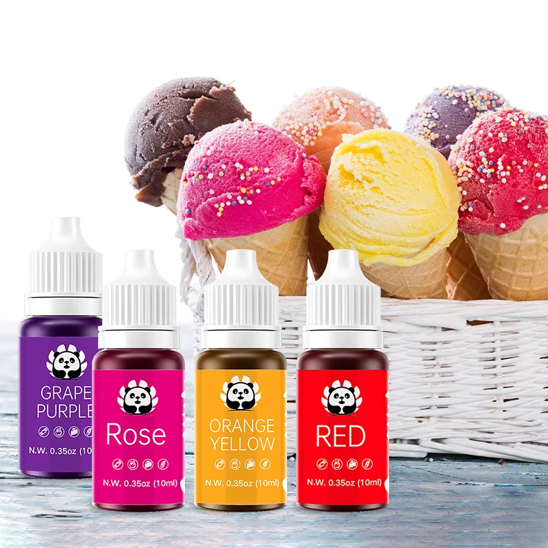 Chromapanda Safety Food Additives10ml Liquid Food Grade Pigment For Colorful And Delicious Ice Cream Customized 25colors
