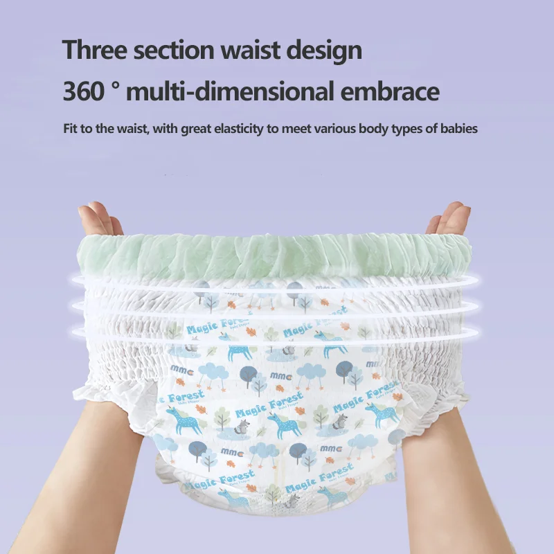 Wholesale Lightweight Baby Diapers Skin Friendly Breathable Diapers for Newborn Night Use Toddler Paper Diapers Pants