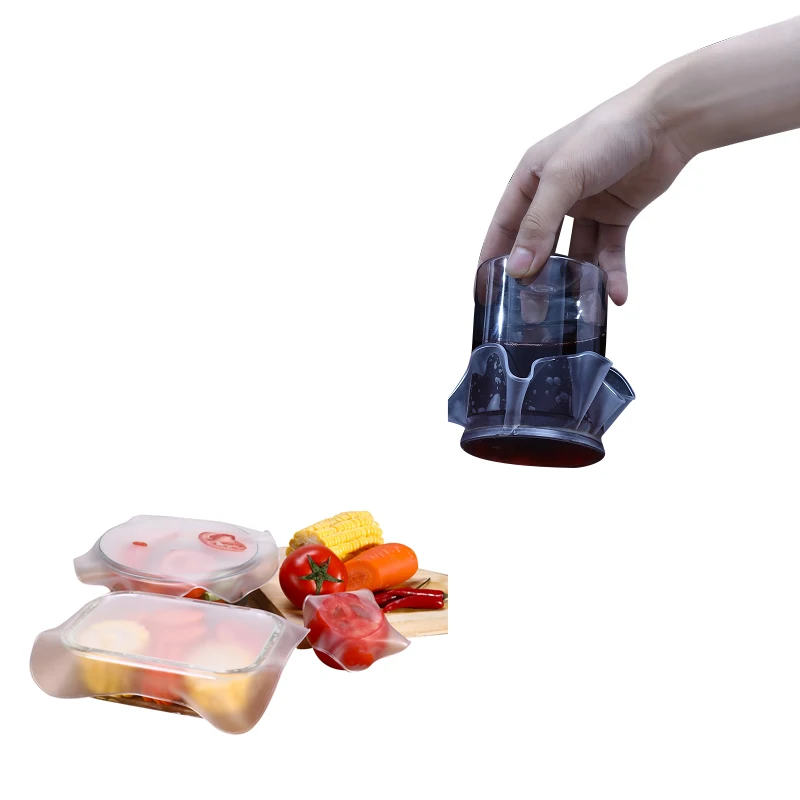 
Eco-Friendly Reusable Stretchable Silicone Food Wrap Fresh Keeping Film Stretch Cling Film Silicone Food Fresh Wrap 