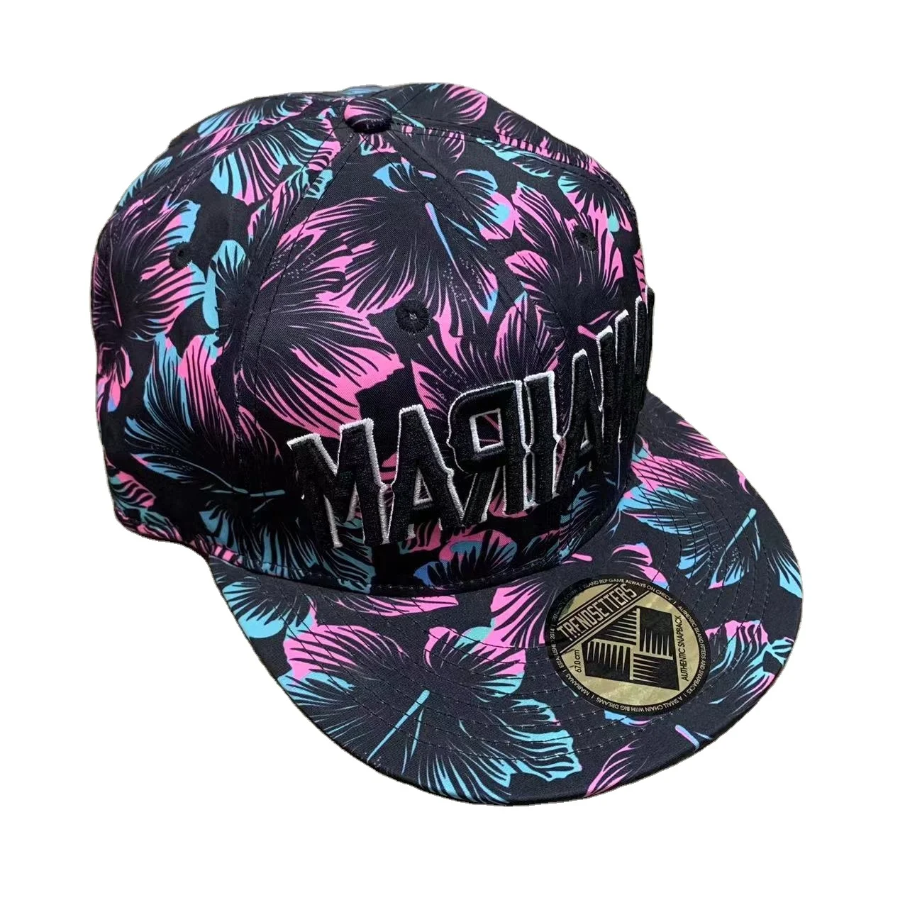 Sublimation Printed 6 Panel Baseball Cap Hat 3D Puff Embroidery Sublimation Snapback Cap Custom Snap Back Hat With Logo