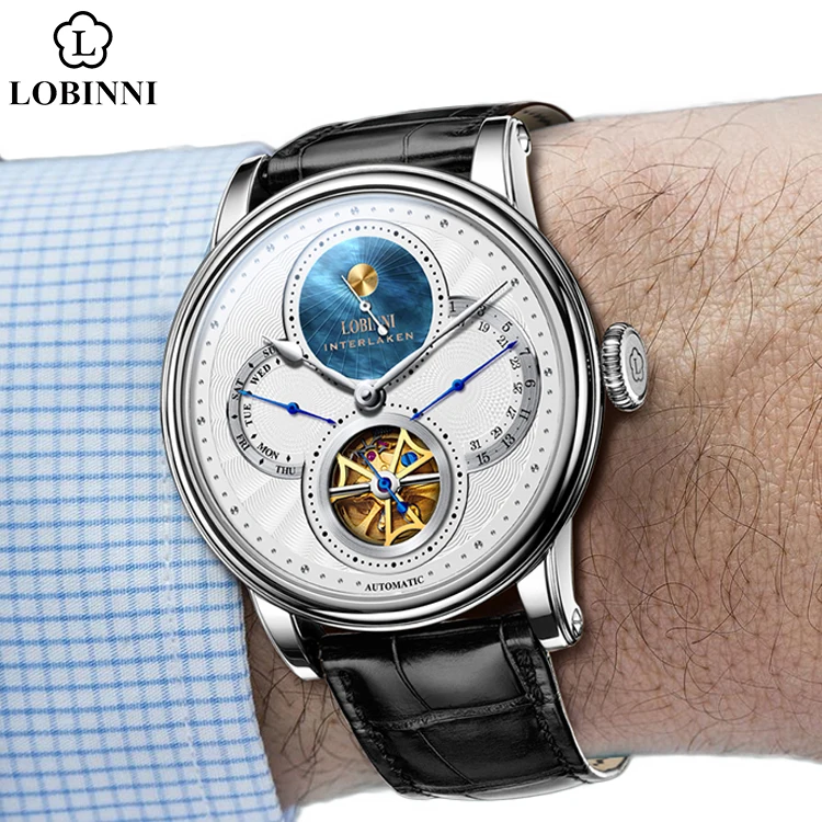 LOBINNI 16015 Business Jam Tangan Pria Automatic Wristwatches Waterproof Automatic Watch For Men