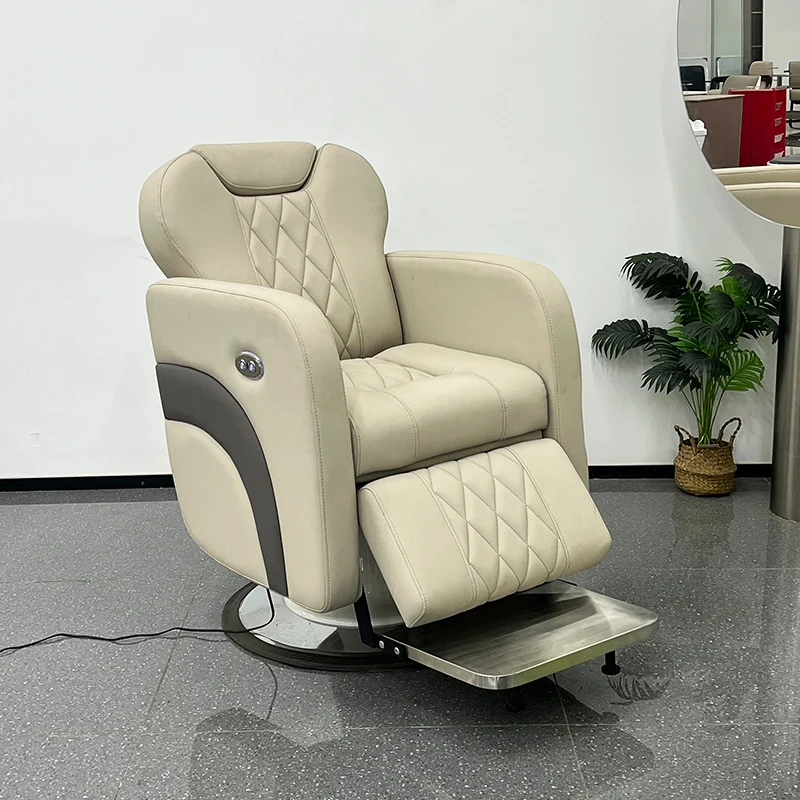 High Quality Electric Reclining Barber Chair with Customizable LOGO 180° Flat Lying Salon Chair