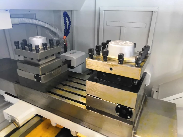 CNC box way turn drill power cut hydraulic index chuck lathe machine center for cast forge valve flange