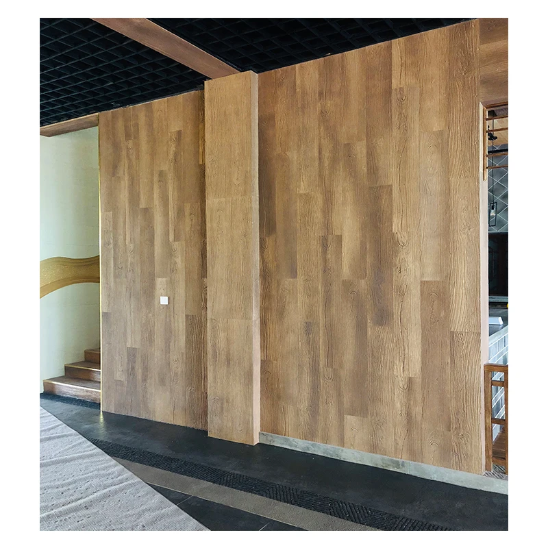 Wood texture Wall panel MCM flexible ceramic Tiles Artificial Wood Veener  eco-friendly Wall Tile