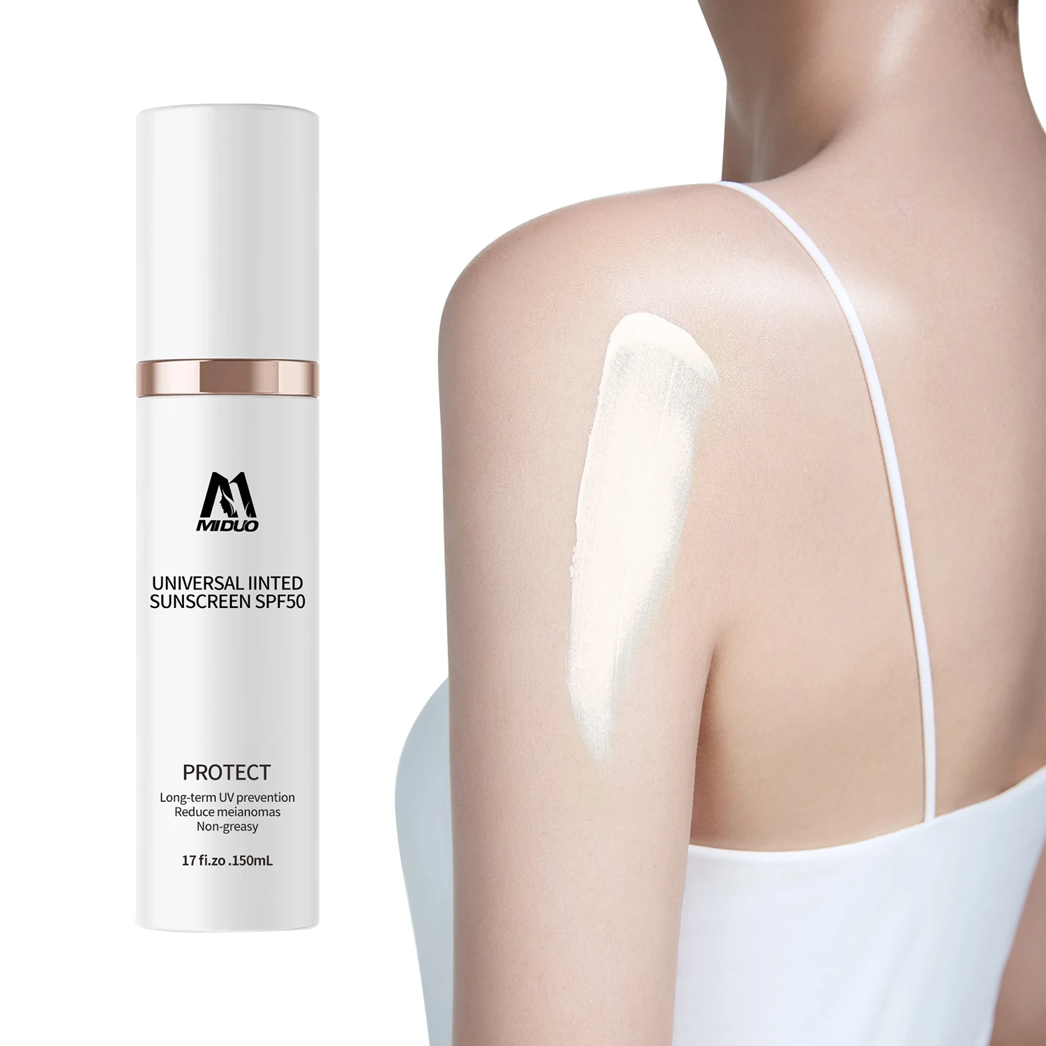 MIDUO Source Factory 150ML Private Label Paraben Free Non Chemical Skin Protection Vegan Organic Lotion Sunscreen Cream For Face