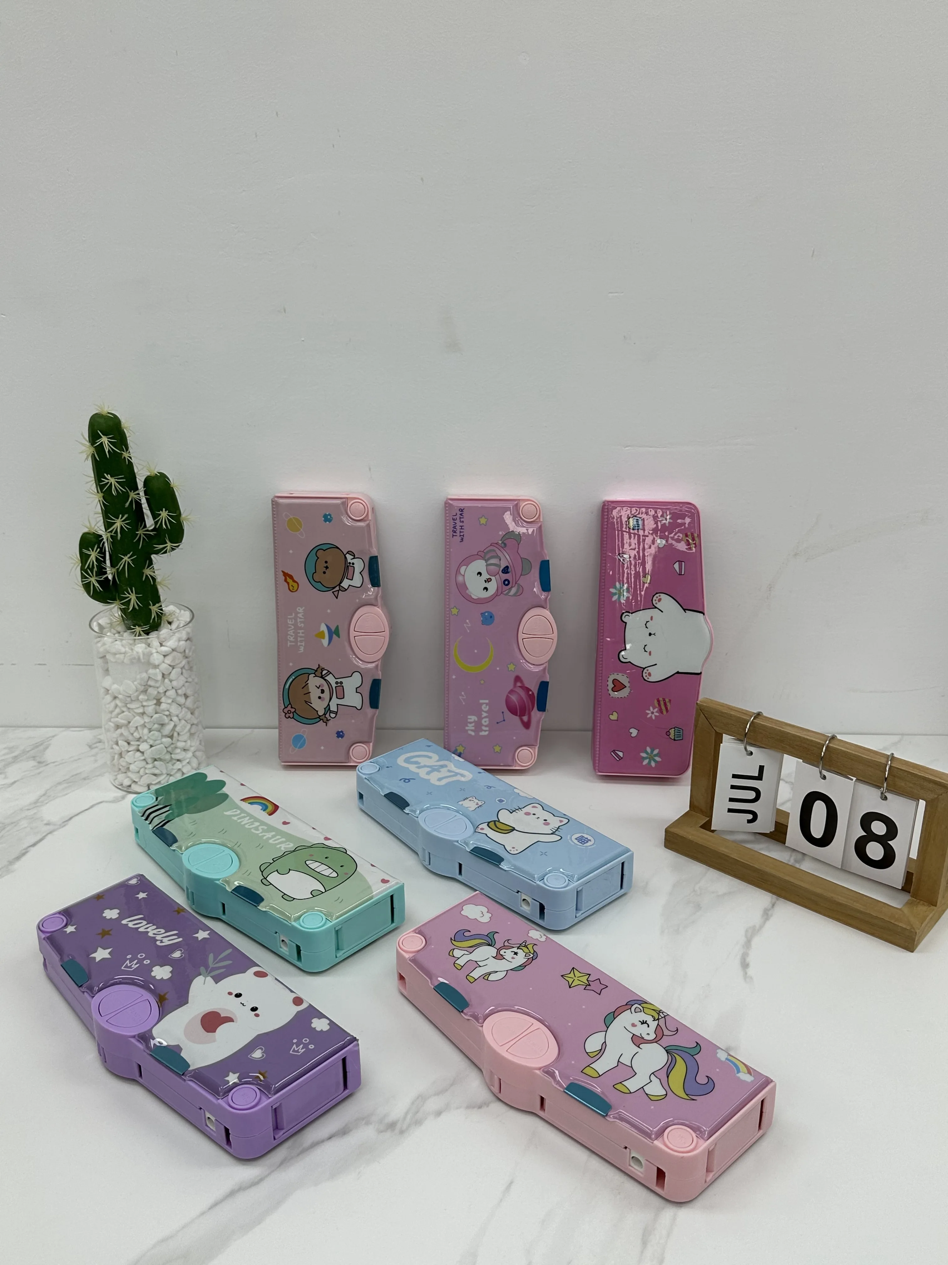 Wholesale Custom Baby Kids Girls Pencil Box Cases Children School Students Plastic Plastic Pencil Box/Case