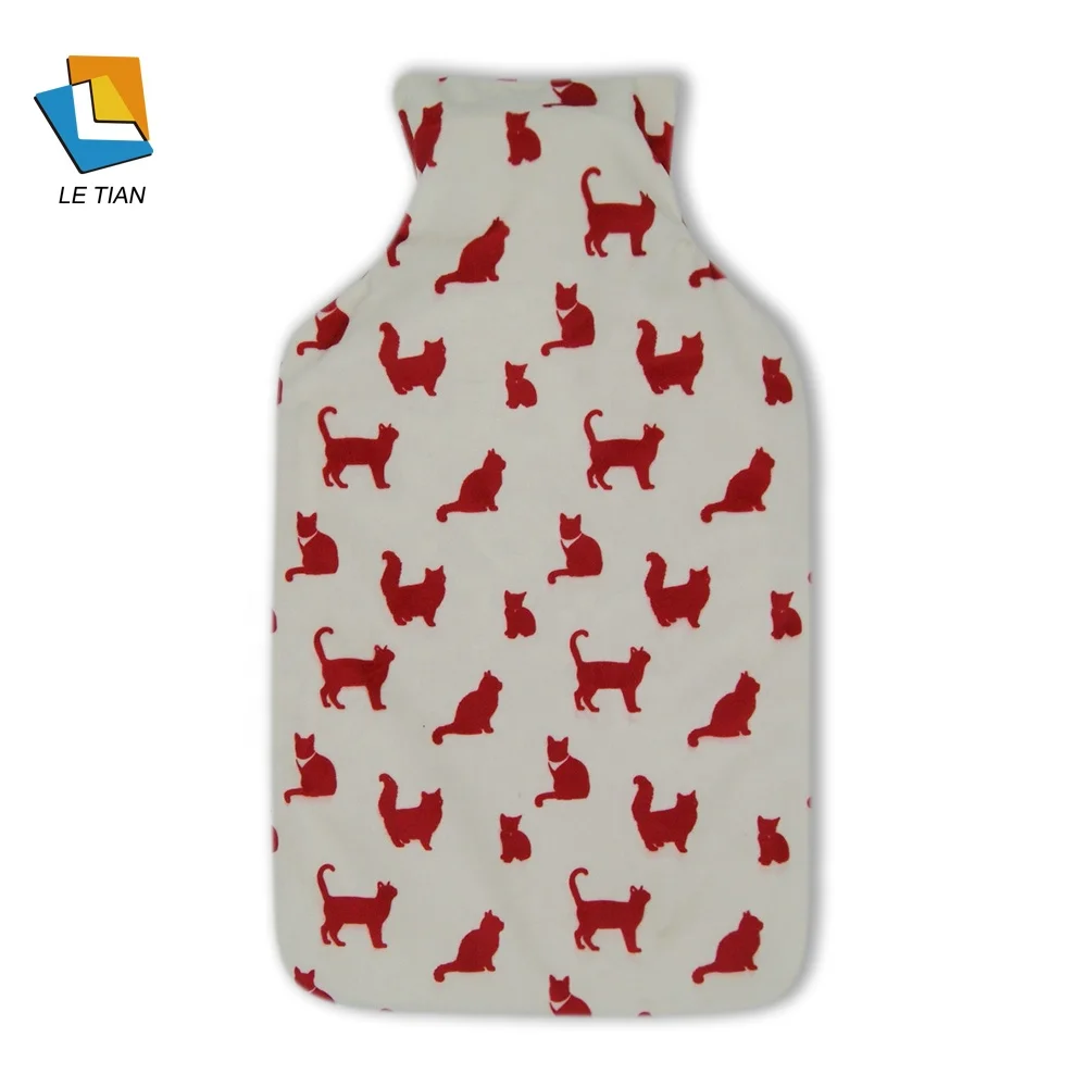 Digital  printing plush rubber hot water bottle cover