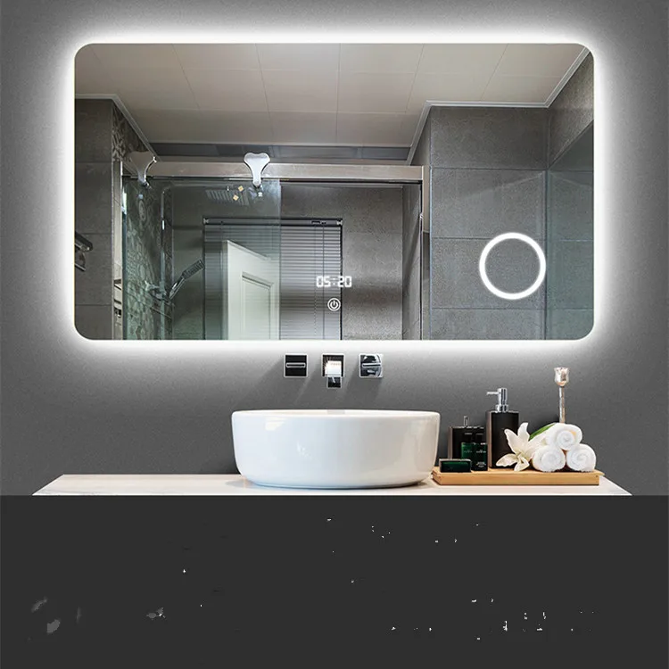 Customized IP 44 smart LED light cosmetic mirror defog wireless speaker intelligent bath mirrors