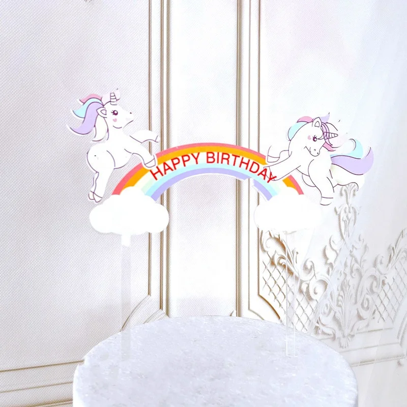 Acrylic unicorn cake topper for cake decoration theme party supplies