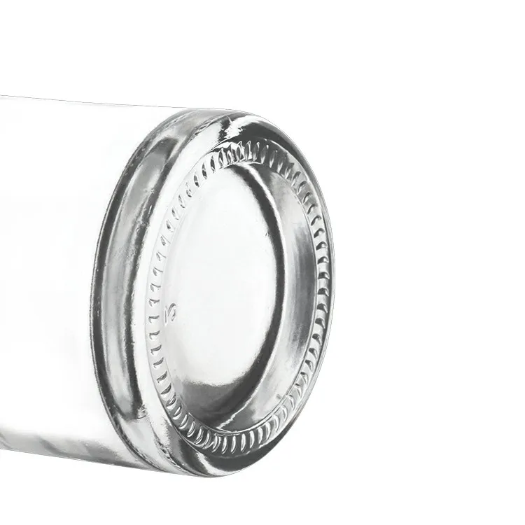 Custom Wholesale Empty High Quality Clear Brandy Tequila Spirit Corkscrew Glass Wine Liquor Bottle With Cork Lids