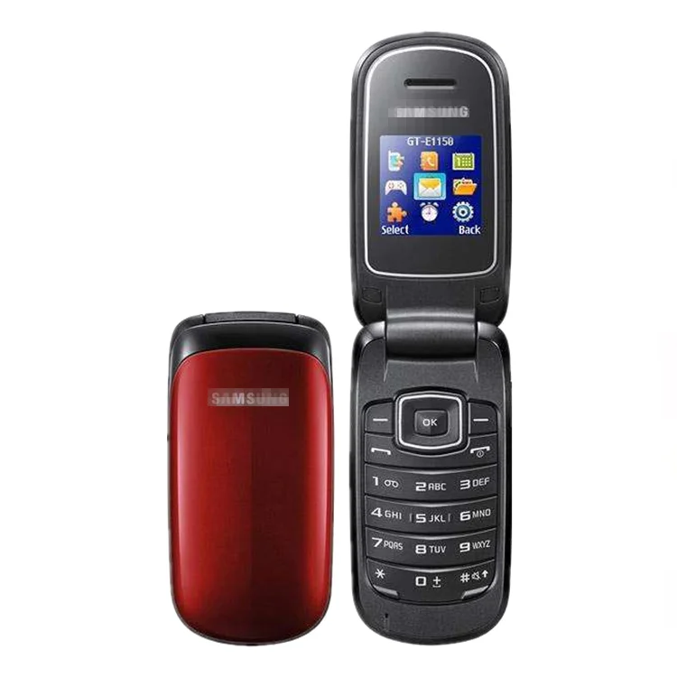 cheap unlocked flip phone For Samsung E1150 GSM 1.43 Inches Mini-SIM Multi-color Refurbished Old Flip Mobile Phone