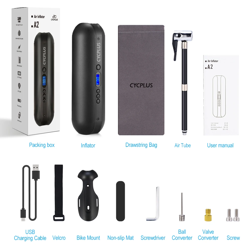 CYCPLUS 2083 Portable Bicycle Accessories Road Bike Accessories Electric Smart Bike Pump