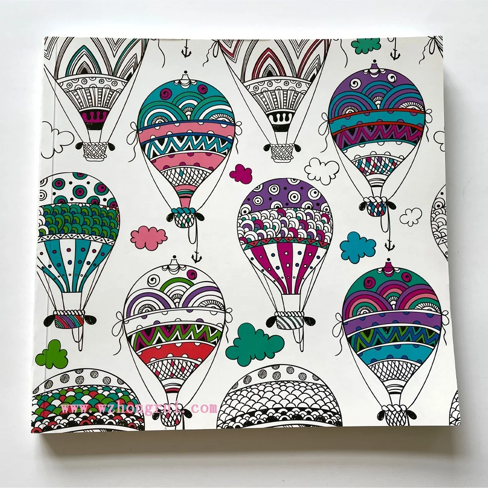 2021 hot sale adult coloring book set painting book with 24 color pencils softcover drawing book factory customized