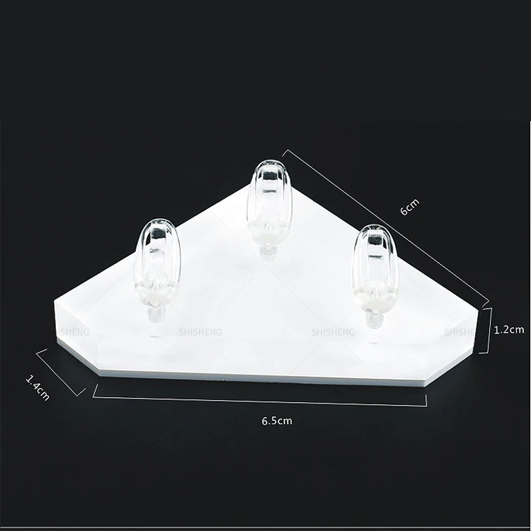 SHI SHENG High Quality White Triangle Clear Acrylic Ring Clips Display Holder for Jewelry Display Stand Photography Props